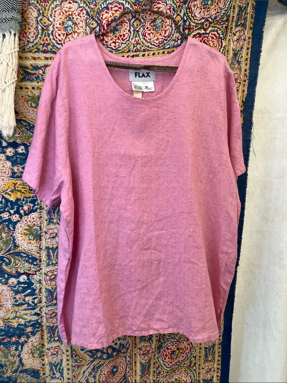 Flax Linen Tee in Dusty Rose M